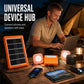 ☀️🔋 Portable Solar Power System – USB/Type-C Solar Generator with 2 LED Lights