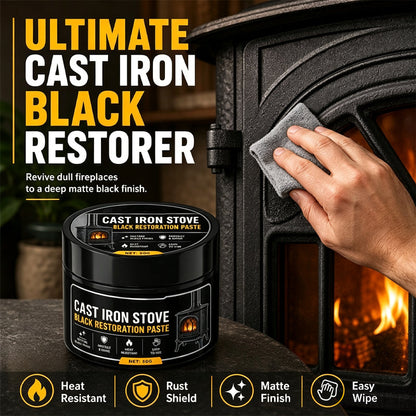 🔥 Cast Iron Stove Restoration Paste – Bring Back Deep Black Finish & Protect Fireplace Surfaces From Rust