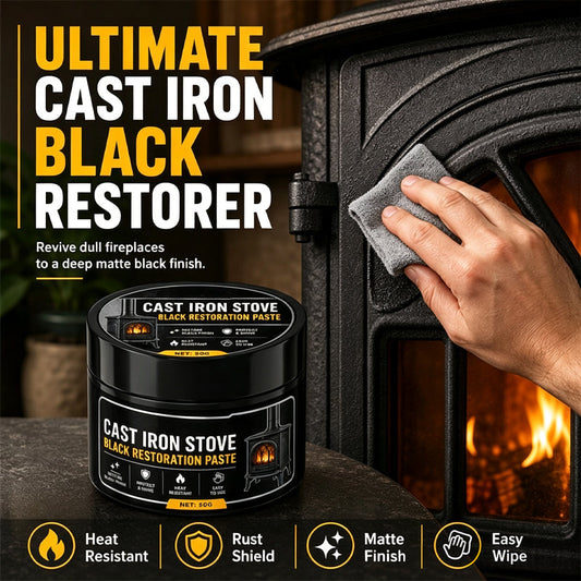 🔥 Cast Iron Stove Restoration Paste – Bring Back Deep Black Finish & Protect Fireplace Surfaces From Rust