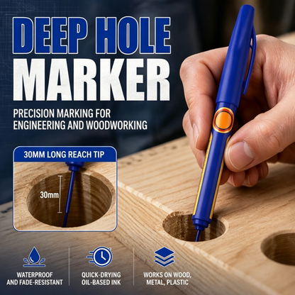 🛠️ 20mm Long Nib Markers for Woodworking – Quick-Dry Waterproof Oil-Based Marking Pens for Hard-to-Reach Spots
