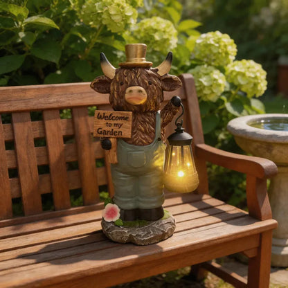 🐮✨ Solar Highland Cow Night Light – Adorable Garden Lantern That Glows Automatically at Night