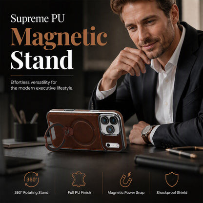 📱 360° Magnetic Shockproof Phone Case – Rotating Stand + Wireless Charging Protection