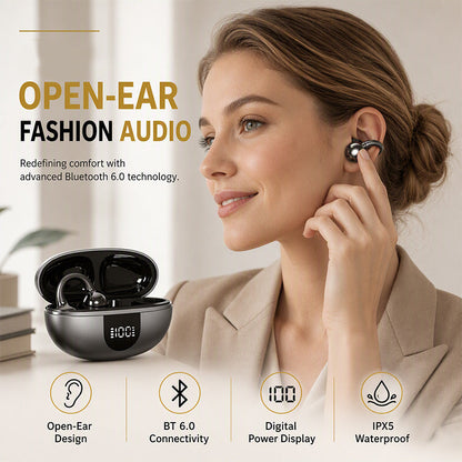 🎧 Open-Ear Clip-On Bluetooth Earbuds – Lightweight, Secure & Comfortable All Day