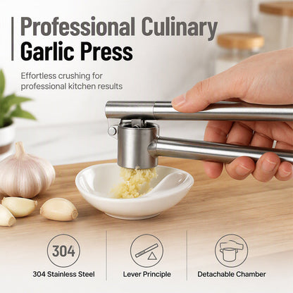 🧄 Premium 304 Stainless Steel Garlic Press – Effortless Mincing & Easy Clean