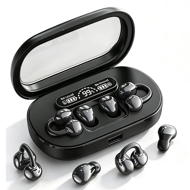 🎧 2-in-1 Wireless Earbuds with Digital Display – Open-Ear Sports Clips & Mini Sleep Earbuds
