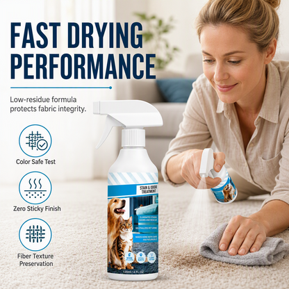 🐾 Pet Stain & Odor Remover Spray – Enzyme Cleaner for Urine, Feces, Rugs & Upholstery