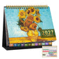📅 2027 Desk Calendar & Habit Tracker – Artistic Oil Painting Monthly Planner for Work & Study