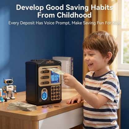 🐷💳 Kids Automatic ATM Piggy Bank with Password – Interactive Money Saving Bank with Card, Fingerprint & Cash Deposit