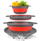 🥗 3-Piece Collapsible Colander Set with Draining Base – Space-Saving Kitchen Strainers for Fruits, Pasta & Vegetables