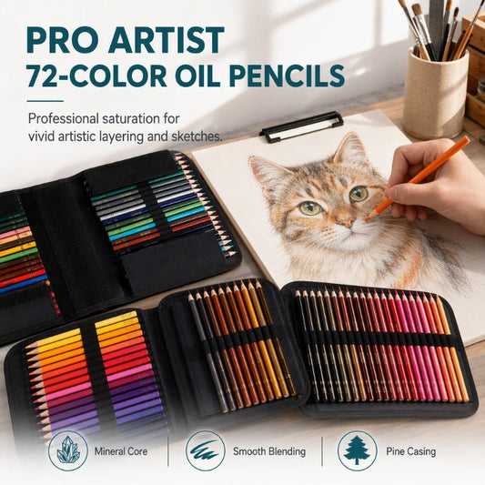 🎨 Professional Oil-Based Colored Pencil Set – 3.3mm Art Pencils for Drawing, Shading & Layering