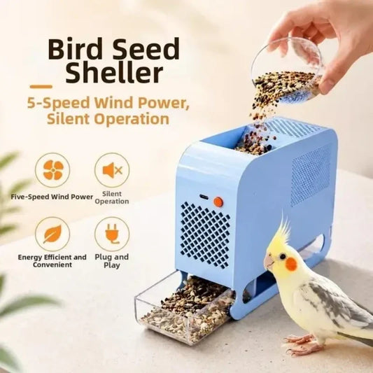 🐦 Electric Bird Seed Shell Separator – 5-Speed Automatic Chaff Cleaner with Type-C USB Power
