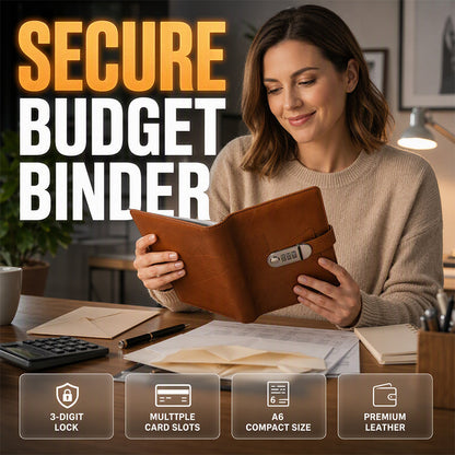 💰🔐 A6 Budget Binder with Combination Lock – Cash Envelope Organizer for Savings Challenges & Budget Planning