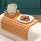 🛋️☕ Bamboo Couch Arm Cup Holder Tray – Sofa Organizer for Drinks, Phone, Remote & Snacks