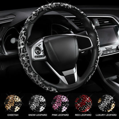 ✨🚗 Sparkly Rhinestone Steering Wheel Cover – Bling Segmented Car Interior Accessory for 15" Steering Wheels