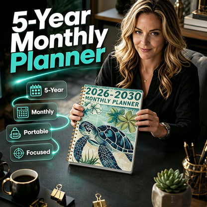🌊📅 2026–2030 5-Year Monthly Planner – Spiral Ocean-Themed Long-Term Organizer