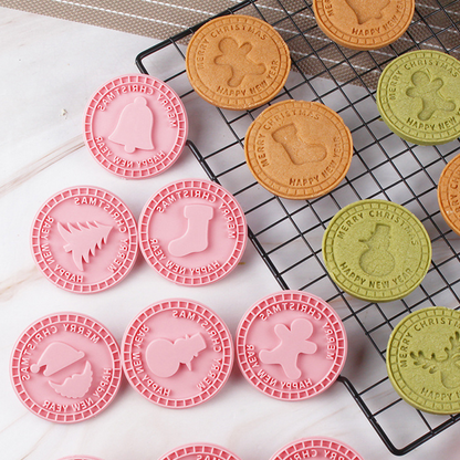 🎄🍪 Festive Christmas Cookie Cutter Set – 3D Holiday Baking Stamps for Reindeer, Snowflakes & More