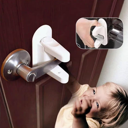 🔒 Adhesive Door Lever Lock – No-Drill 90° Rotating Handle Lock for Home Use