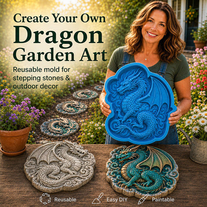 🐉 Reusable Dragon Stepping Stone Mold – DIY Concrete Garden Path & Outdoor Decor Mold