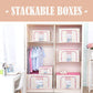 📦 Large-Capacity Stackable Storage Box – Steel-Frame Closet Organizer with Clear Window & Front Opening