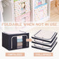 📦 Large-Capacity Stackable Storage Box – Steel-Frame Closet Organizer with Clear Window & Front Opening