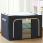 📦 Large-Capacity Stackable Storage Box – Steel-Frame Closet Organizer with Clear Window & Front Opening