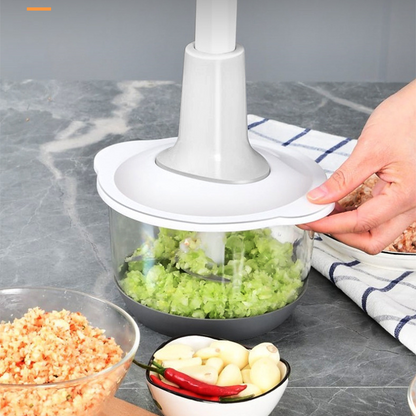 🥩🥕 Multi-Functional Press Chopper | Manual Vegetable & Meat Mincer with 3D Stainless Steel Blades