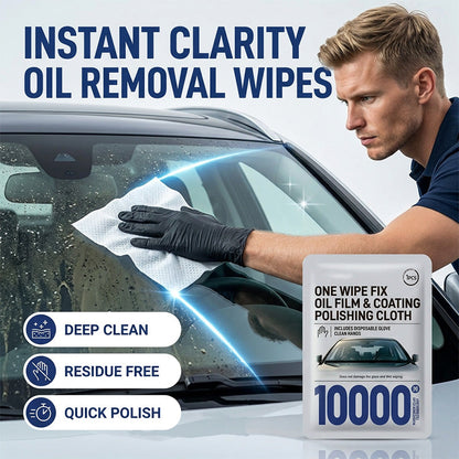 🚗✨ Car Glass Oil Film Removal Wipes – Quick Windshield & Mirror Cleaning for Oily Road Film