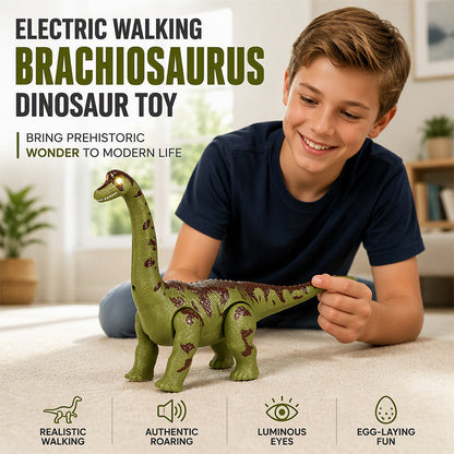 🦖50% OFF NOW! Electric Walking Brachiosaurus Dinosaur Toy – Realistic Roaring & Luminous Eyes, Egg-Laying Interactive Dino Toy for Kids Boys Girls