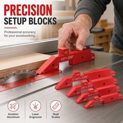 📐 50% OFF NOW! 🛠️ Aluminum Setup Blocks – Laser-Etched, Anodized & Precise – For Table Saws, Router Tables & Drill Presses 🔧