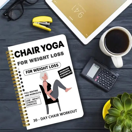 🧘✨ Chair Yoga 30-Day Challenge Book – Illustrated Low-Impact Exercise Guide