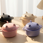 🐷🍜 1300ml Microwave Ramen Bowl – Built-In Strainer & Cute Pig Lid