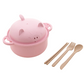 🐷🍜 1300ml Microwave Ramen Bowl – Built-In Strainer & Cute Pig Lid