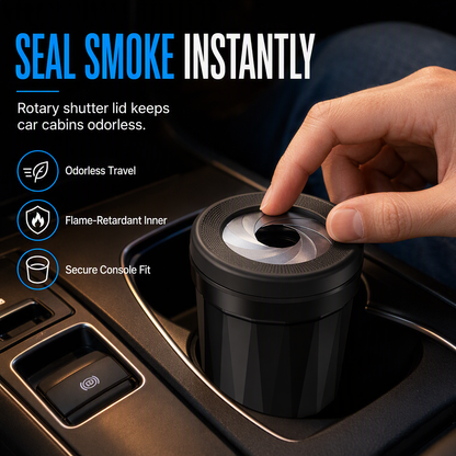 🚗✨ Sealed Car Ashtray with Twist Lid – Keep Ash Contained & Cabin Tidier