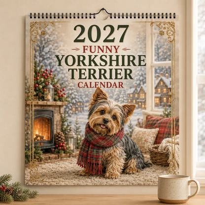 🐶📅 2027 Yorkshire Terrier Wall Calendar – 12 Months of Adorable Yorkies