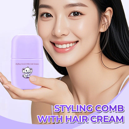 💇‍♀️✨ 2-in-1 Hair Cream Styling Comb – Brush & Smooth in One Step