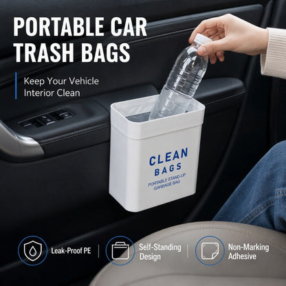 🚗🗑️ Self-Standing Adhesive Car Trash Bags – Stick, Fill & Toss