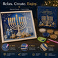 🕎✨ DIY Hanukkah Pearl Art Kit – Shimmering Menorah Art with Wood Frame