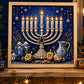 🕎✨ DIY Hanukkah Pearl Art Kit – Shimmering Menorah Art with Wood Frame