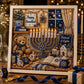 🕎✨ DIY Hanukkah Pearl Art Kit – Shimmering Menorah Art with Wood Frame