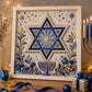 🕎✨ DIY Hanukkah Pearl Art Kit – Shimmering Menorah Art with Wood Frame