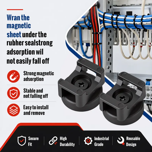 🧲🔌 Heavy-Duty Magnetic Cable Tie Mounts – No-Drill Cable Organization