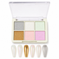 💅✨ 6-Color Solid Chrome Nail Powder – Rub-On Metallic Mirror Effect