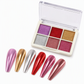 💅✨ 6-Color Solid Chrome Nail Powder – Rub-On Metallic Mirror Effect