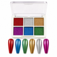 💅✨ 6-Color Solid Chrome Nail Powder – Rub-On Metallic Mirror Effect