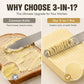 🧈✨ 3-in-1 Stainless Steel Butter Knife – Shred, Cut & Spread with One Tool