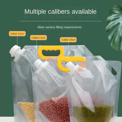 🌾✨ Large Capacity Cereal Storage Bag – Stand-Up Design with Handle & Pour Spout