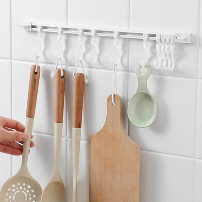 🪝✨ No-Drill Sliding Track Hooks – Adjustable Kitchen & Bathroom Organizer