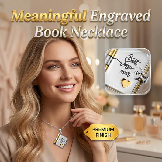 💐❤️ Mother’s Day Engraved Book Necklace – A Meaningful Gift for Mom