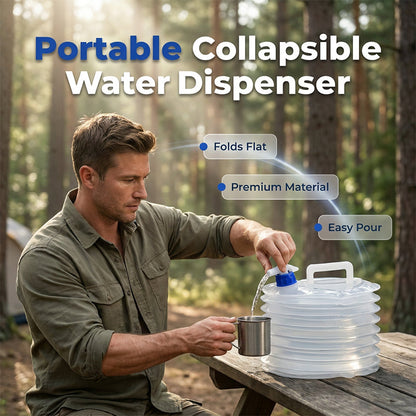 💧🏕️ Collapsible Water Container with Spigot – Expand, Fill & Fold Flat