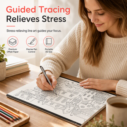 ✍️🎨 Simple Stick Figure Line Art Coloring Book – Trace, Color & Create